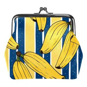 YZUOUZY Petit portefeuille pour femme, porte-monnaie pour femme, rayures jaunes banane, sac à main, multicolore, 4.3x4.7 in, Confortable - Publicité