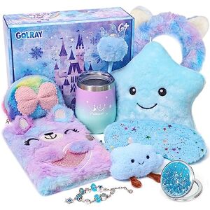 Latocos Cadeau Fille 3 4 5 6 7 8 Ans Reine des Neiges Jouet LED Lumineux Smiley Coussin Oreilles Bandeau Bracelet Porte Clés Cadenas Carnet Secret Porte Monnaie Fille Enfants Frozen Anniversaire Cadeau - Publicité