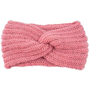 Serre-tête chaud en tricot extensible doux pour femme Serre-tête d'hiver en métal (1-rose, taille unique) - Publicité