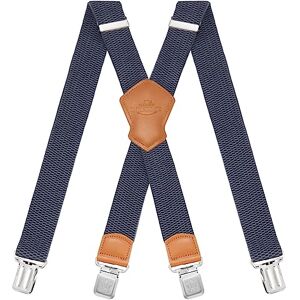 Dresime Bretelles Homme Larges Réglable Élastique Extra Fort 4 Robuste Clips, pour Hommes et femmes avec en forme X Design et Sangles Extra Larges -4cm - Publicité