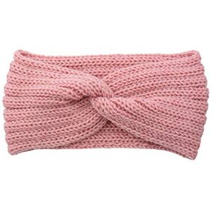 Serre-tête doux en métal avec oreilles en tricot pour femme Bandeau extensible et chaud Rose Taille unique - Publicité