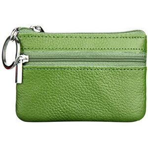 Luckywaqng Porte-monnaie petit sac en cuir à fermeture éclair pour femme avec porte-monnaie portefeuille homme grand pour papiers, vert, Taille unique - Publicité