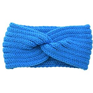 Serre-tête chaud en tricot extensible doux pour femme Serre-tête d'hiver en métal (1-bleu, taille unique) - Publicité