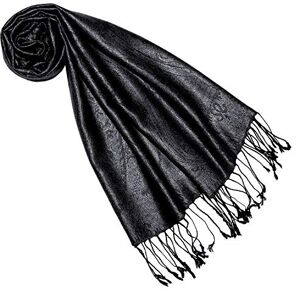 Lorenzo Cana Pashmina Foulard jacquard tissé 100 % soie Motif cachemire Écharpe en soie pashmina Multicolore 70 x 190 cm - Taille Unique - Publicité