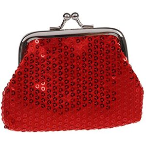 Wosieue Porte-Monnaie a Paillettes Mini Portefeuille de Boucle pour Femmes (Rouge) - Publicité