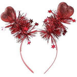 Larfraecy Bandeaux de cheveux en mousse en forme de coeur pour la Saint-Valentin 1PCS Cerceau en forme de coeur d'amour pour les fêtes de fin d'année Costume Photo Prop (Rouge) - Publicité