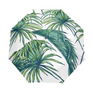 Mnsruu Parapluie compact en feuille de palmier avec ouverture et fermeture automatique Coupe-vent et anti-UV, Multicolore, Taille unique - Publicité