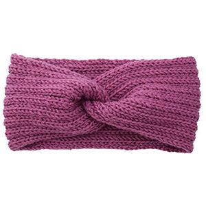 Serre-tête chaud en tricot extensible doux pour femme Serre-tête d'hiver en métal (1-violet, taille unique) - Publicité