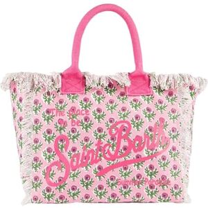 MC2 SAINT BARTH SAC VANITY EN TOILE DE COTON FANTAISIE FLEURS ROSE, multicolore, Taille unique - Publicité