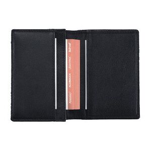 Alassio Etui pour cartes de visite, cuir, noir - Lot de 2