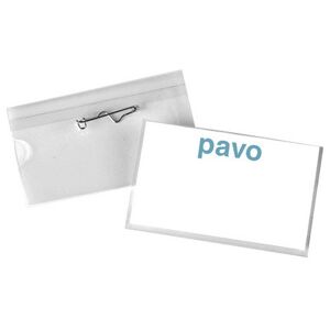 Pavo Porte-badge, avec aiguille, 40 x 75 mm, transparent - Lot de 2