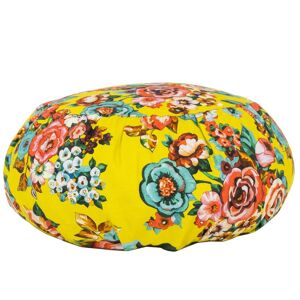 Vent de Bohème Coussin de méditation en coton imprimé fleuri jaune