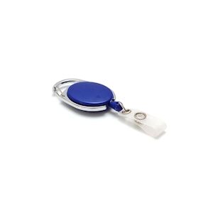 Enrouleur oval avec attache ceinture - bleu (lot de 100)