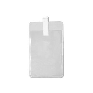 Porte-badge souple avec pince plastique - blanc - vertical (lot de 100)