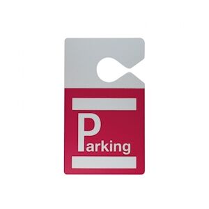 Badge parking avec accroche rétroviseur - Rouge (lot de 100)
