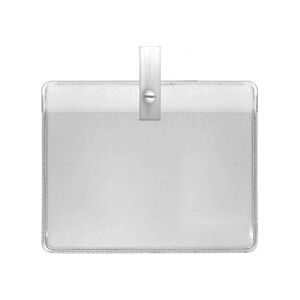 Porte-badge souple avec pince plastique - blanc - Horizontal (lot de 100)