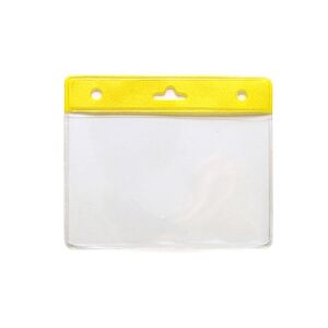 Porte-badge PVC avec bandeau - Horizontal - jaune (lot de 100)