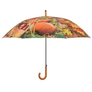 Esschert Design - Grand parapluie bois et métal toile polyester Automne - Publicité