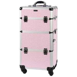 Parisax Professionnel Valise aluminium rose & strass blancs Parisax Professional