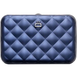 Porte cartes matelasse en aluminium Quilted Button Ögon Bleu marine