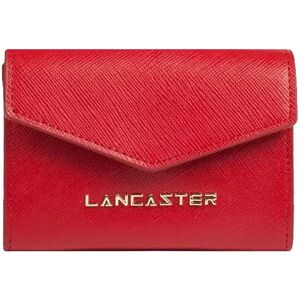 Porte monnaie en cuir Saffiano Signature Lancaster Rouge