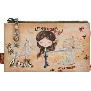 Portefeuille Peace and Love Anekke Beige multi