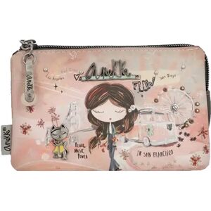 Anekke Porte monnaie Peace and Love Anekke Beige multi