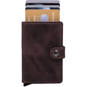 Secrid Porte-cartes en aluminium et cuir Miniwallet - 6 cartes Chocolat