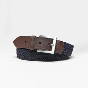 Blancheporte Ceinture Tressée Extensible Finitions Cuir - Homme Bleu 100CM