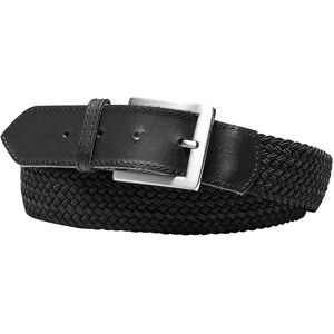 Blancheporte Ceinture Tressée Extensible Finitions Cuir - Homme Noir 100CM