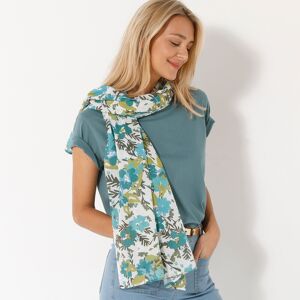 Blancheporte Foulard Imprimé All-over, 160x70 Cm - Coton - Femme Vert TU