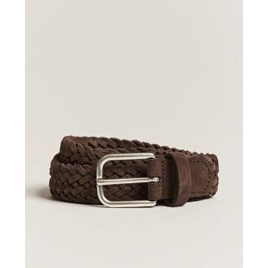 Anderson's Woven Suede Belt 3 cm Dark Brown