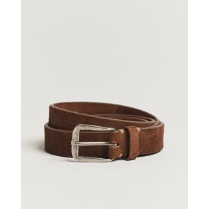 Massimo Alba Narrow Belt Brown Suede