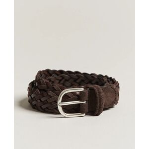 Anderson's Woven Suede/Leather Belt 3 cm Dark Brown