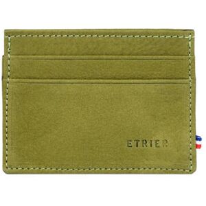 Porte-cartes 4 Cartes Etincelle Nubuck Cuir Etrier Vert