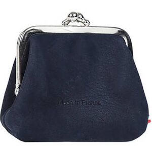 Porte-monnaie Etincelle Nubuck Cuir Etrier Bleu