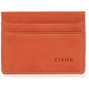 Porte-cartes 4 Cartes Etincelle Nubuck Cuir Etrier Orange