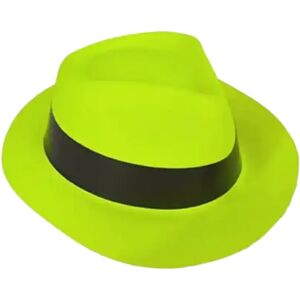 Chapeau Tribly style Mafieux fluo neon Jaune