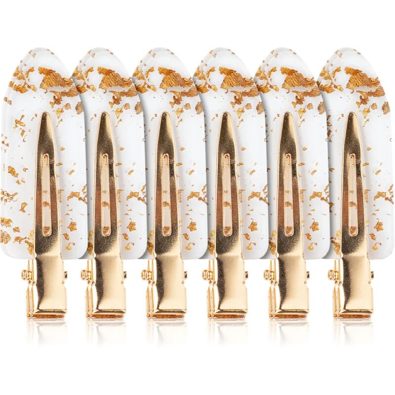 Brushworks Gold Flake No Crease Clips barrettes à cheveux 8 pcs