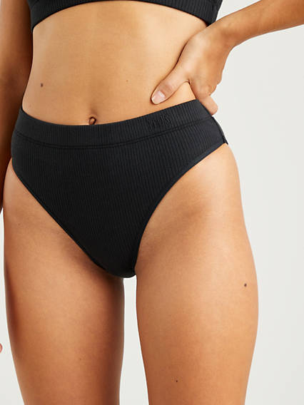 Levi's Rib High Rise Brief - Femme - Noir / Caviar