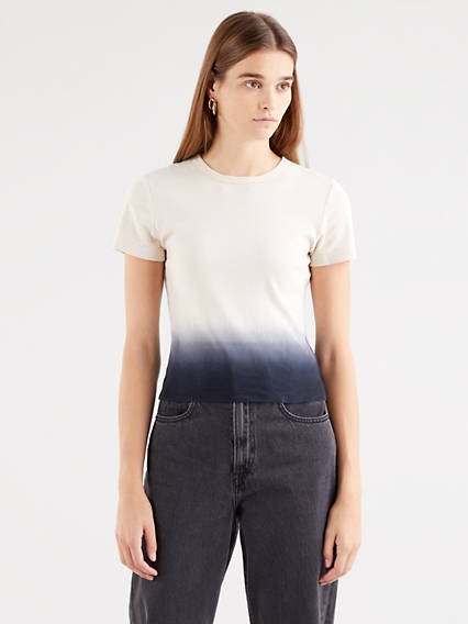 Levi's Rickie Graphic Tee - Femme - Neutral / White Dip Dye