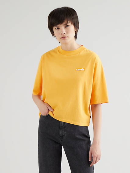 Levi's Mockneck Tee - Femme - Orange / Kumquat