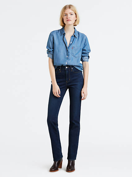 Levi's 724 High Rise Straight Jeans - Femme - Indigo fonc / One More Time