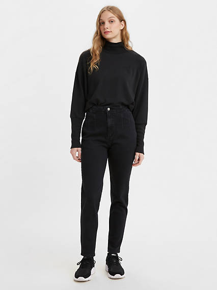 Levi's Hollywood High Waisted Taper - Femme - Noir / Flash Black Washed