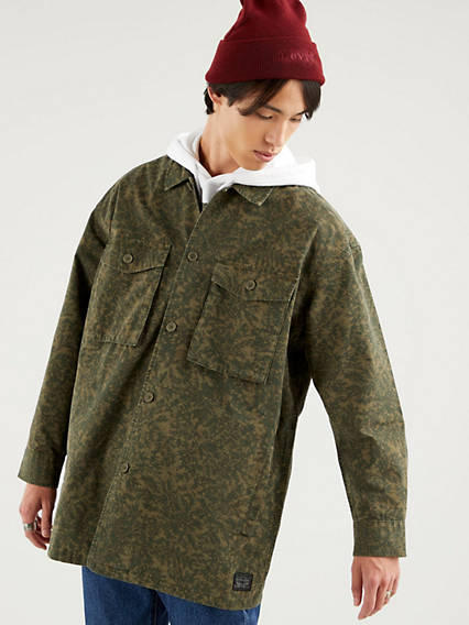 Levi's Hayes Oversized Overshirt - Homme - Vert / Scratchy Camo