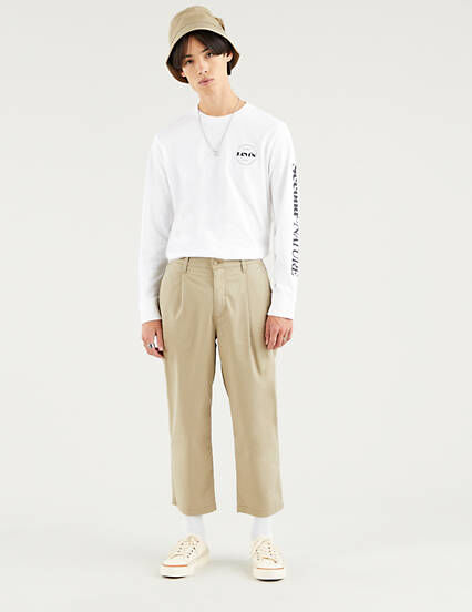 Levi's XX Stay Loose Pleated Crop Pants - Homme - Neutral / Light Tencel