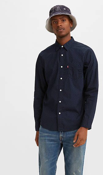 Levi's Classic Standard Fit Shirt - Homme - Bleu / Ditzydot Nightwatch