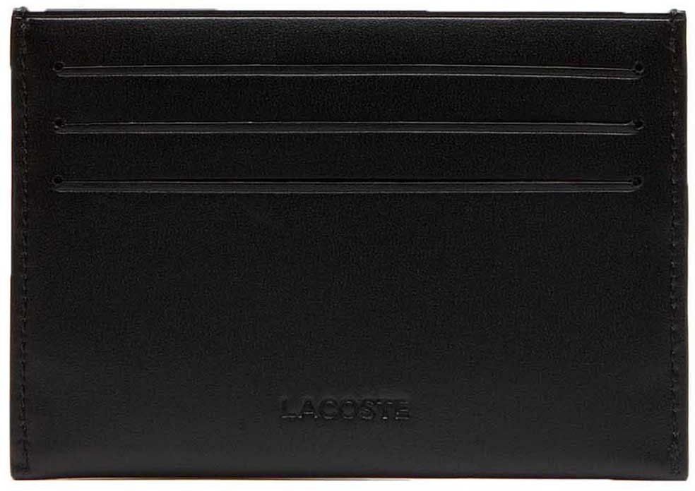 Lacoste Fitzgerald Credit Card Holder Leather Noir Homme Noir One Size male