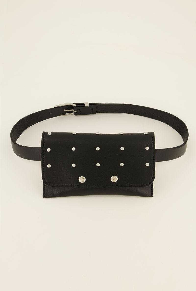 Ceinture noire avec clous et petit sac My Jewellery Argenté/Noir 95 femme