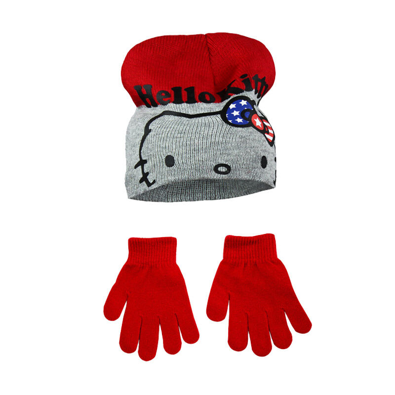 Disney Βρεφικό Σετ Σκουφάκι και Γάντια Χρώματος Κόκκινο Hello Kitty Disney NH4326